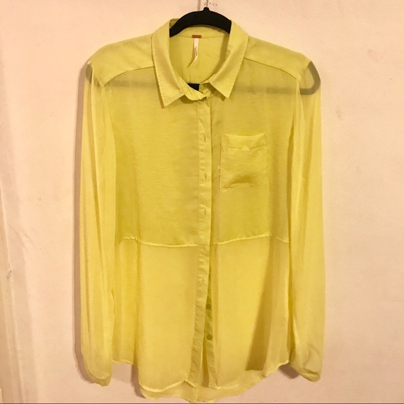 FREE PEOPLE sheer button down blouse - Picture 5 of 7